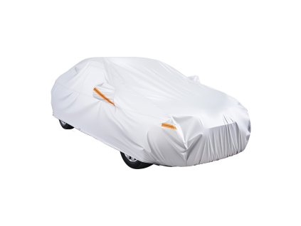 Plachta na auto nepremokavá pre stredné sedany so zipsom, strieborná