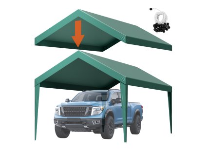 Plachta na prístrešok 3×6 m, uv odolná, vodotesná, tmavozelená