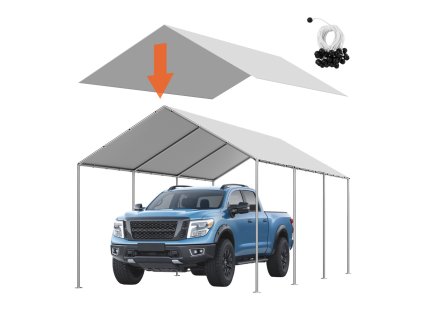 Plachta na prístrešok auta 3×6 m uv/vodotesná s gumičkami bez rámu