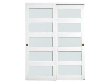 Posuvné skriňové dvere 1524mm (2×787mm) × 2032mm, 5-dielne matné sklo