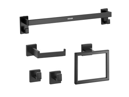 Sada kúpeľňového príslušenstva 5 dielov, nerez matná čierna, 24-inch