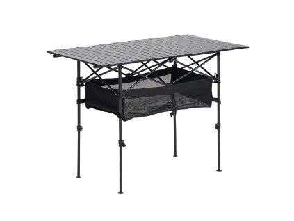 Skladací kempingový stôl z hliníka, nastaviteľná výška, s taškou