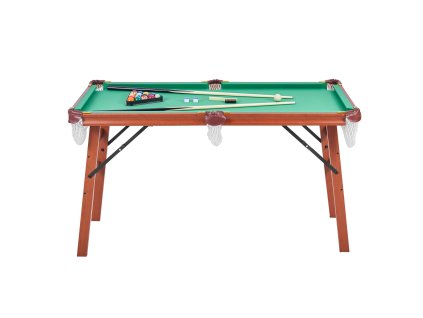 Skladací prenosný biliardový stôl 140 cm s guľami, tágami a kriedou