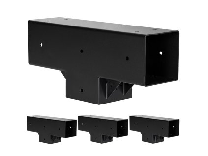 Súprava t-pätiek na pergolu 3-cestné 4×4 (92×92 mm) s vrutmi 4 ks