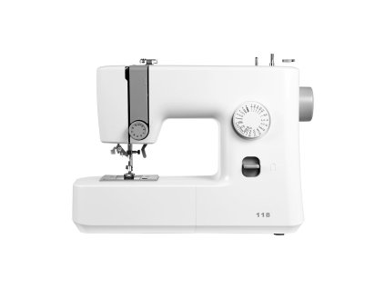 Šijací stroj s 18 stehmi, led svetlom, nožným pedálom, kovový rám