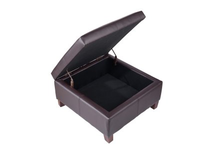 Štvorcový otvárací úložný taburet 71 cm, pu koža, čalúnený s gombíkmi