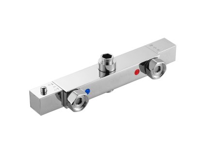 Termostatická sprchová batéria 38℃ zámok, dve montážne otvory, chróm