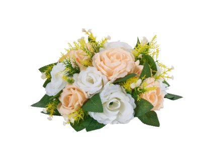 Umelé kvetinové gule, 10 ks, priemer 240 mm, šampanské a biele