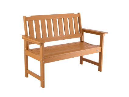 Záhradná lavica 128 cm, nosnosť 363 kg, s operadlom, drevodekor