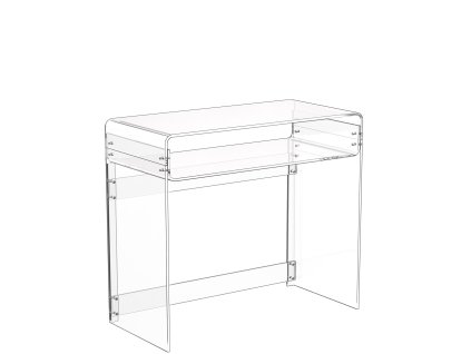 Akrylový príručný stolík s policou, 2 úrovne, priehľadný, 40×85×75 cm