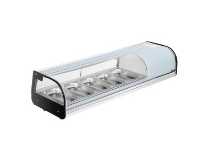 Chladiaca vitrína na sushi 52L, 5 panvíc, led, digitálny termostat