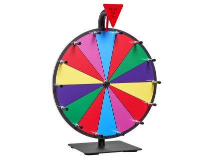 Koleso šťastia 305 mm, 14 políčok, na stôl, s tabuľou a 2 fixky