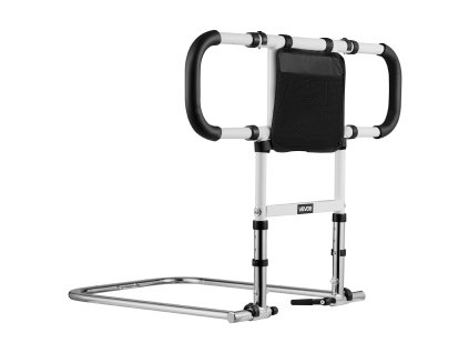 Oporné zábradlie pri posteli, skladacie, nastaviteľné, s pu madlom