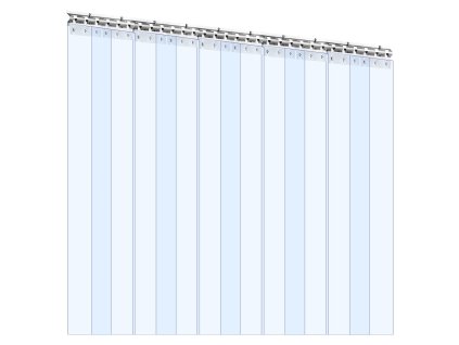 Pásová pvc záclona priehľadná do mraziaka 2.4 m × 1.5 m × 2 mm, 10 ks
