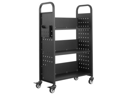 Knižný vozík na kolieskach 150 kg 77×38×122 cm jednostranné l police