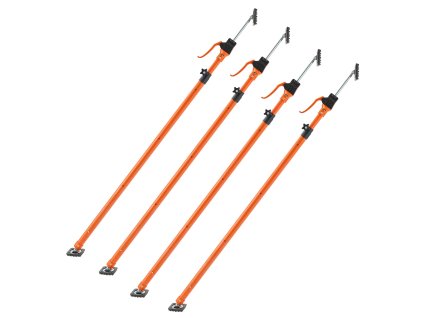Telescopická podpera skriniek, 4 ks, oceľ, 125-291 cm, 90 kg