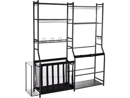 Stojan na 2 golfové tašky, oceľový vonkajší, s košmi a hákmi