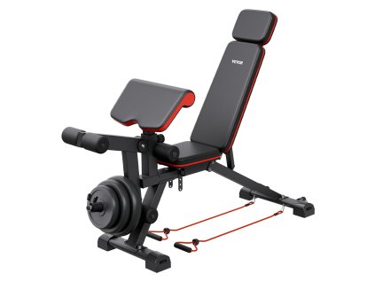 Lavička nastaviteľná 800lbs, s biceps opierkou a nožným extenzorom