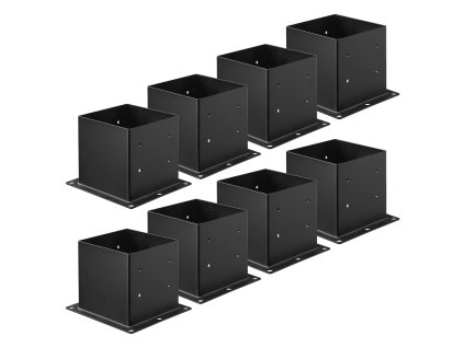 Pätka na stĺpik 8 ks 3.6×3.6 inch / 92×92 mm uhlíková oceľ čierna