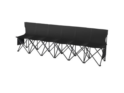 Prenosná skladacia lavička 6 miest s opierkou, bočnými vreckami