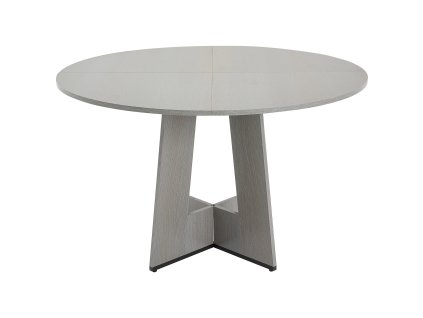 Okrúhly jedálenský stôl 47 inch, masívne drevo, pre 4–6 osôb, sivý