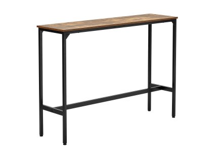 Barový stôl s kovovým rámom, 55×15×39 in, úzky, hnedo-čierny, do kuchyne