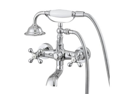 Stenová vaňová batéria s ručnou sprchou, 360° otočný výtok, chróm