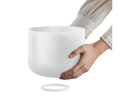 Krištáľová misa 8-inch f tón, srdcová čakra, gumová palička, o-krúžok