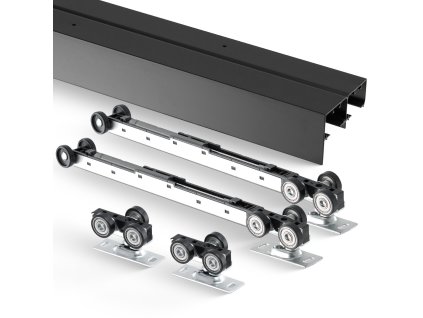 Pojezdová sada na odsuvné dvere 8ft, pre 2 dvere, hrúbka 1 3/8"–1 3/4"
