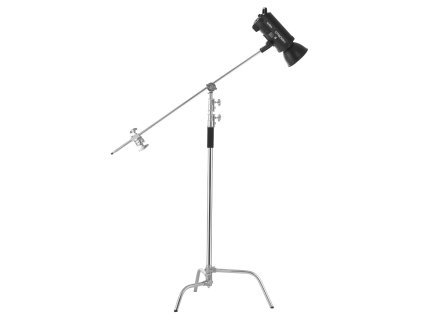 Fotostojan s ramenom, max výška 10.83 ft/330 cm, nerez, 2 grip hlavy