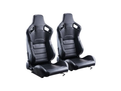 Pretekárske sedadlá 2 ks, nastaviteľné, pvc koža, hr pena, na gokarty