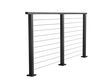 Lankové zábradlie 198 cm, madlo 89 cm strihateľné, nerez, matná čierna