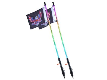 Sada 2 ks 3 ft led prúty s pružinovým základom, 360° rgb, vodotesné