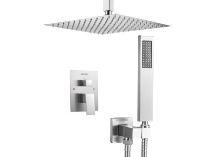 Sprchový set 12-inch (30.5cm) štvorcová hlavica, ručná, brúsený nikl