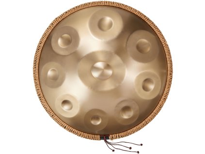 Handpan bubon 56 cm, 9 tónov, 432Hz d mol, oceľ, 2 paličky a púzdro