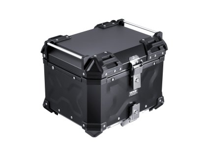 Motocyklový horný kufor 55L hliník, kožené vnútro, vodotesný, s zámkom