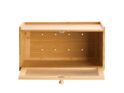 Chlebník bambusový veľká kapacita s akrylovými vlnitými dvierkami