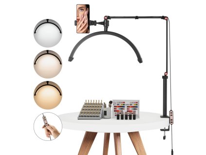 Lampa na nechty 20 W s klipom, držiakom telefónu a nastaviteľným jasom