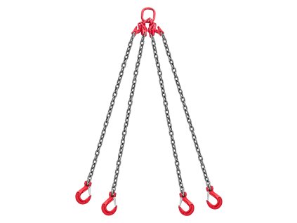 Reťazový záves 10mm × 3 m, 4 háky, g80 zliatinová oceľ, nosnosť 10,4 t