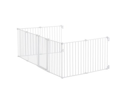 Detská bránka pre deti a zvieratá, 8 panelov, skladacia, 192×28" biela