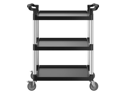 Plastový 3-poschodový vozík, 300 lbs, 360°/2 brzd., 24.4×16.1-inch