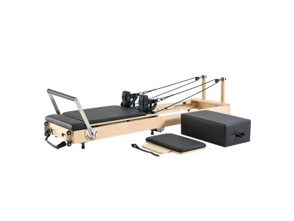 Skladací pilates reformer z dreva, dvojitý odpor, s boxom, do 400 lbs