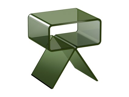 Akrylový nočný stolík s poličkou transparentný 30×39.1×43 cm