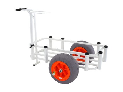 Plážový rybársky vozík 350 lbs, 2×16" pu kolesá, hliníkový, 8 držiakov