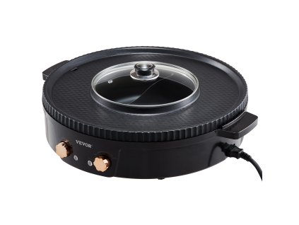 Elektrický gril s hot pot 2v1, 1800 W, dvojité ovládanie, pre 2–8 osôb