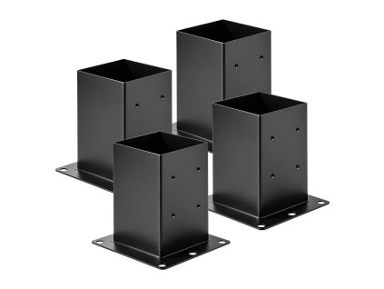 Pätka na stĺpik 4 ks, vnút. rozmer 5.6×5.6 inch / 142×142 mm, oceľ
