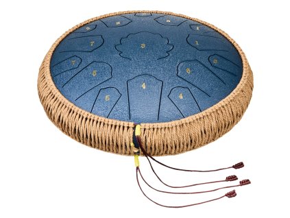 Jazýčkový bubon 14 in, 15 tónov, d dur, 2 paličky, obal, modrý