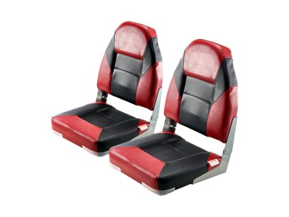 Skladacie člnové sedadlo, vysoká opierka, hrubá pena, PVC, hliník