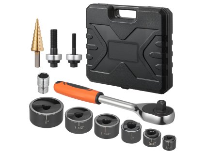 Sada dierovacích razníkov 12,7–50,8 mm, 6 veľkostí, 40cr oceľ