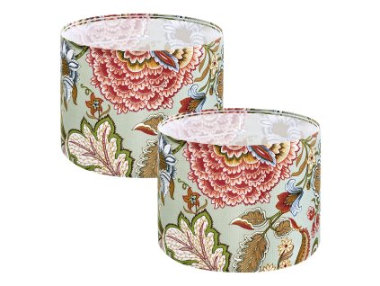 Sada 2 valcových ľanových tienidiel 13 in×13 in×10 in, tmavý kvetinový